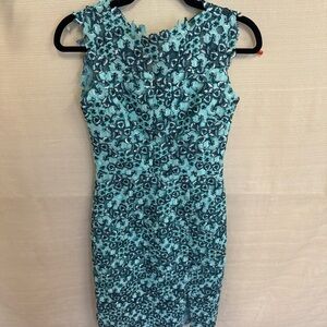 Dress the Population Blue Sheath Mini Dress